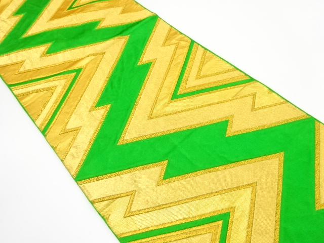 JAPANESE KIMONO / ANTIQUE FUKURO OBI / SILK / WOVEN MATSUKAWABISHI